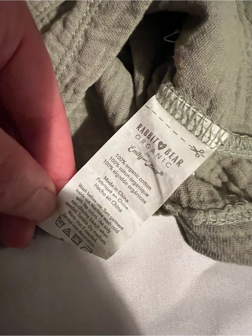 Rabbit + Bear Neutral Hooded Gauze Top with Rust Ribbed Leggings Size 3-6 Months